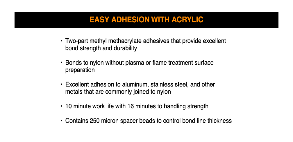 Easy adhesion with acrylic