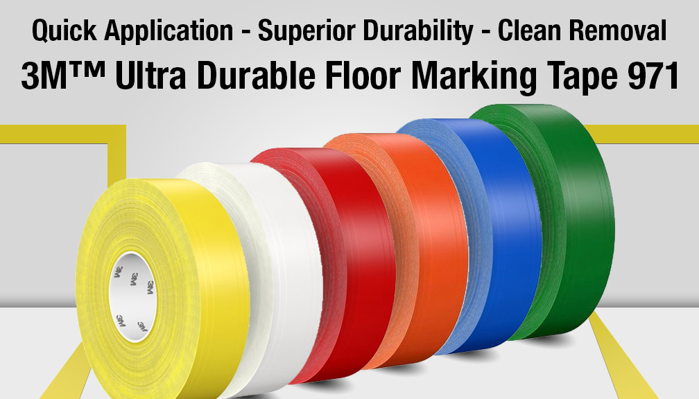 Quick Application - Superior Durability - Clean Removal: 3M™ Ultra Durable Floor Marking Tape 971